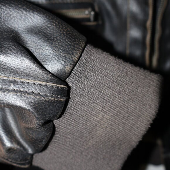 Denver Hayes Vintage Faux Leather Sherpa Jacket – Men’s Size L - Picture 5 of 8